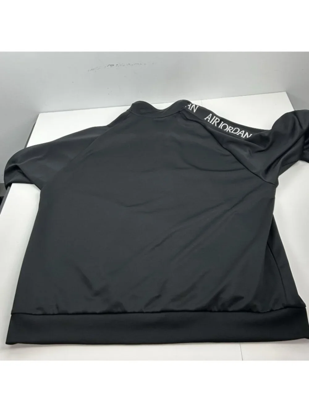 Y2K NIKE Air Jordan Jacket Men's Xxl Black Logo Tape Full Zip Warmup